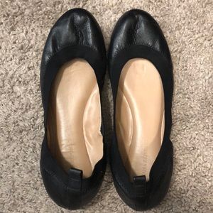 Classic black leather ballet flats